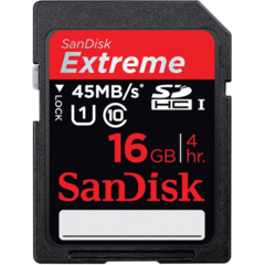 SanDisk Extreme SDHC UHS-I Class 10 16GB